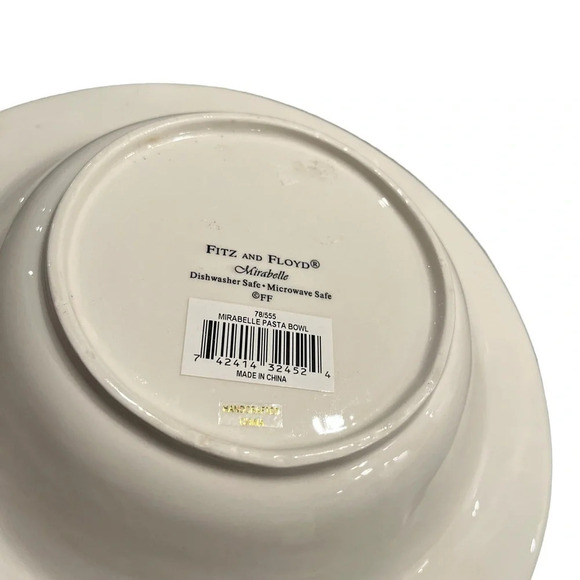 Fitz and Floyd Mirabelle 10” Pasta Bowl Butterfly New - Picture 3 of 6